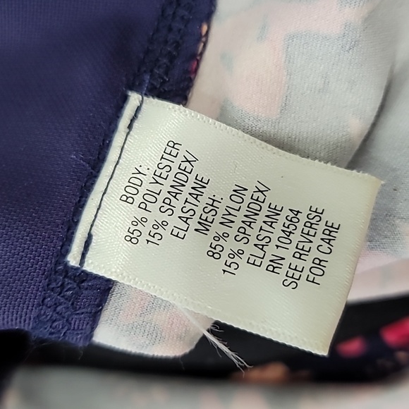 GAIAM Navy Blue Floral Racerback Sports Bra Size M - Picture 4 of 5